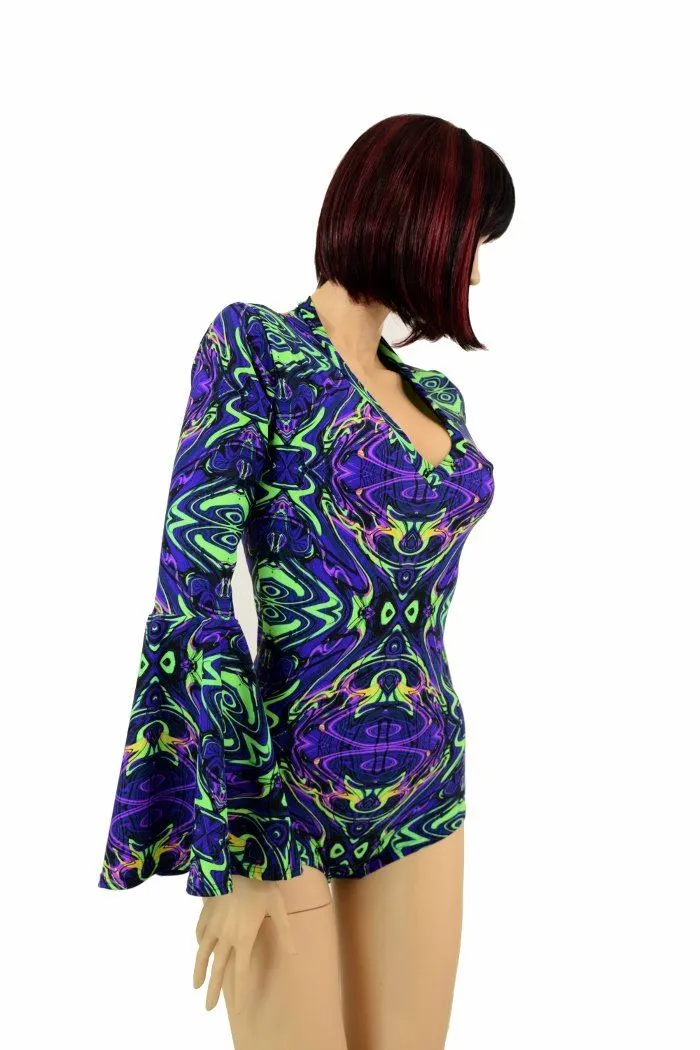 Neon Melt Trumpet Sleeve Romper