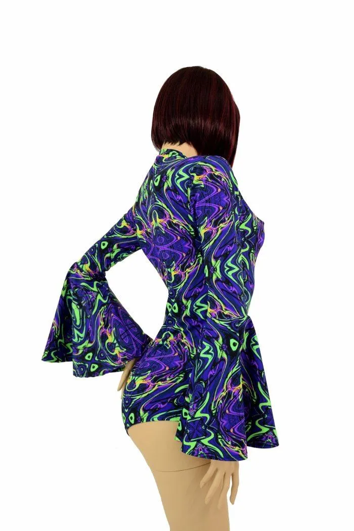 Neon Melt Trumpet Sleeve Romper