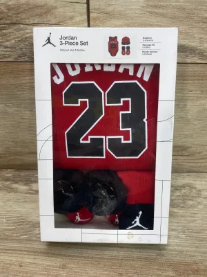NEW Jordan 3Pc Set Red Sz 0-6m