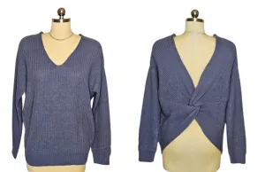 NEW - LOVE TREE SWEATER WITH TWISTED KNOT DEEP V BACK