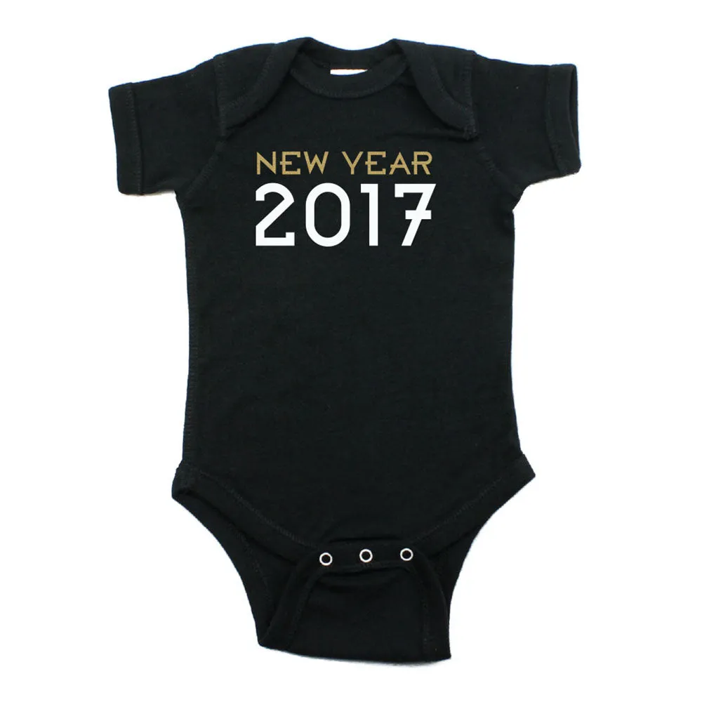 New Year 2017 Short Sleeve 100% Cotton Baby Bodysuit