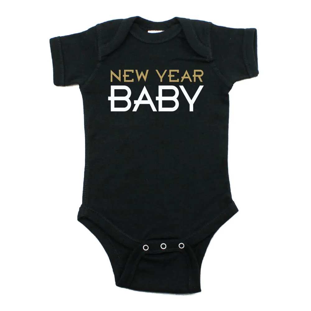 New Year Baby Short Sleeve 100% Cotton Bodysuit