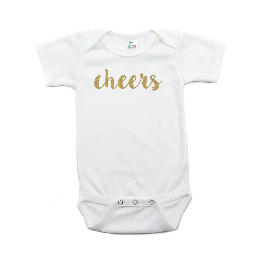 New Years Cheers Short Sleeve 100% Cotton Bodysuit
