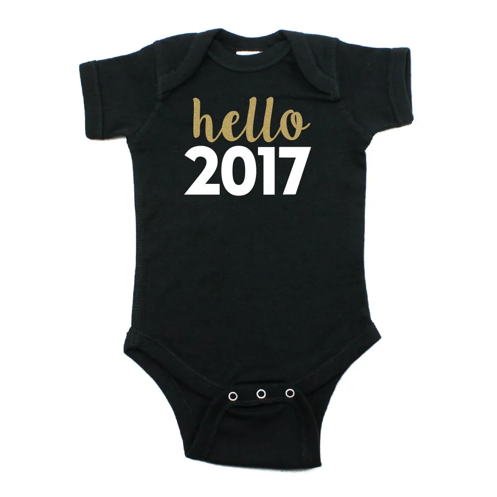 New Years Hello 2017 Short Sleeve Bodysuit