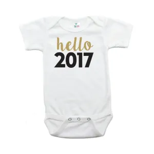 New Years Hello 2017 Short Sleeve Bodysuit