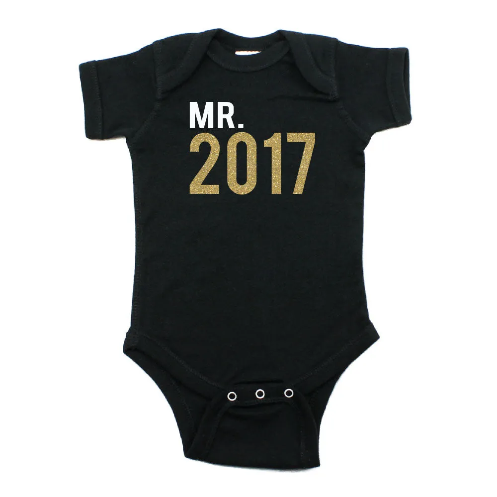 New Years Mr. 2017 Short Sleeve 100% Cotton Baby Bodysuit