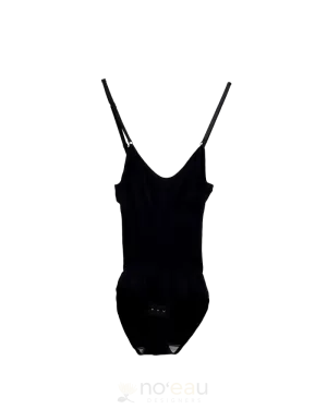 NOEAU - Spaghetti strap Brief Black Bodysuit