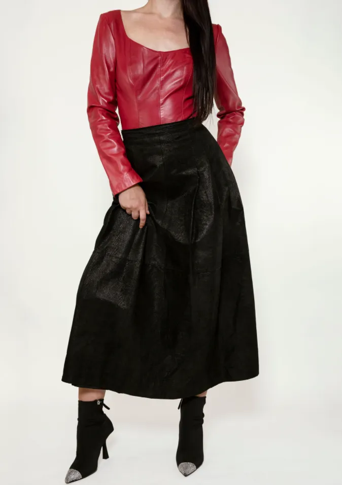 North Beach Pink Leather Bodysuit