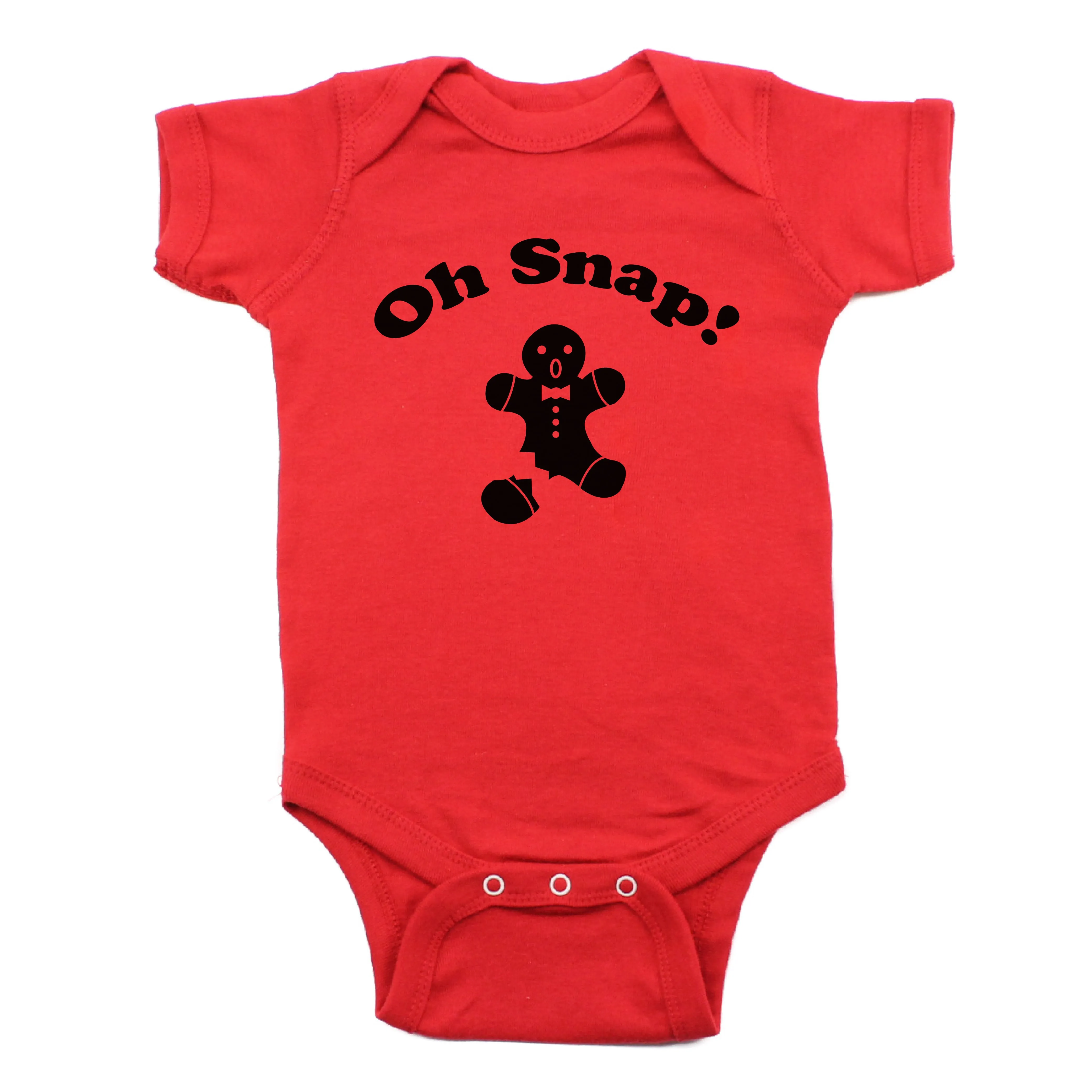 Oh Snap Gingerbread Man Short Sleeve Cotton Bodysuit