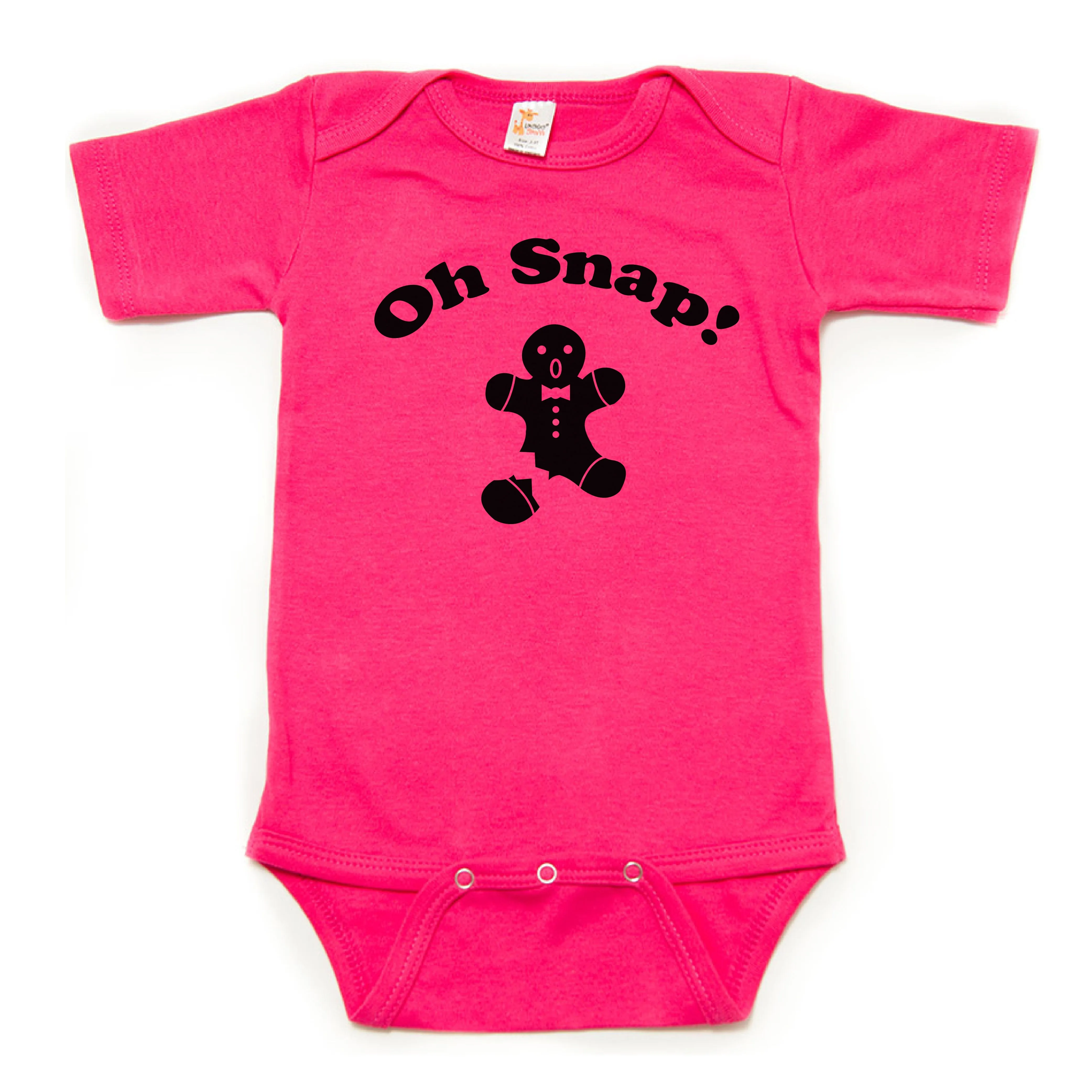 Oh Snap Gingerbread Man Short Sleeve Cotton Bodysuit