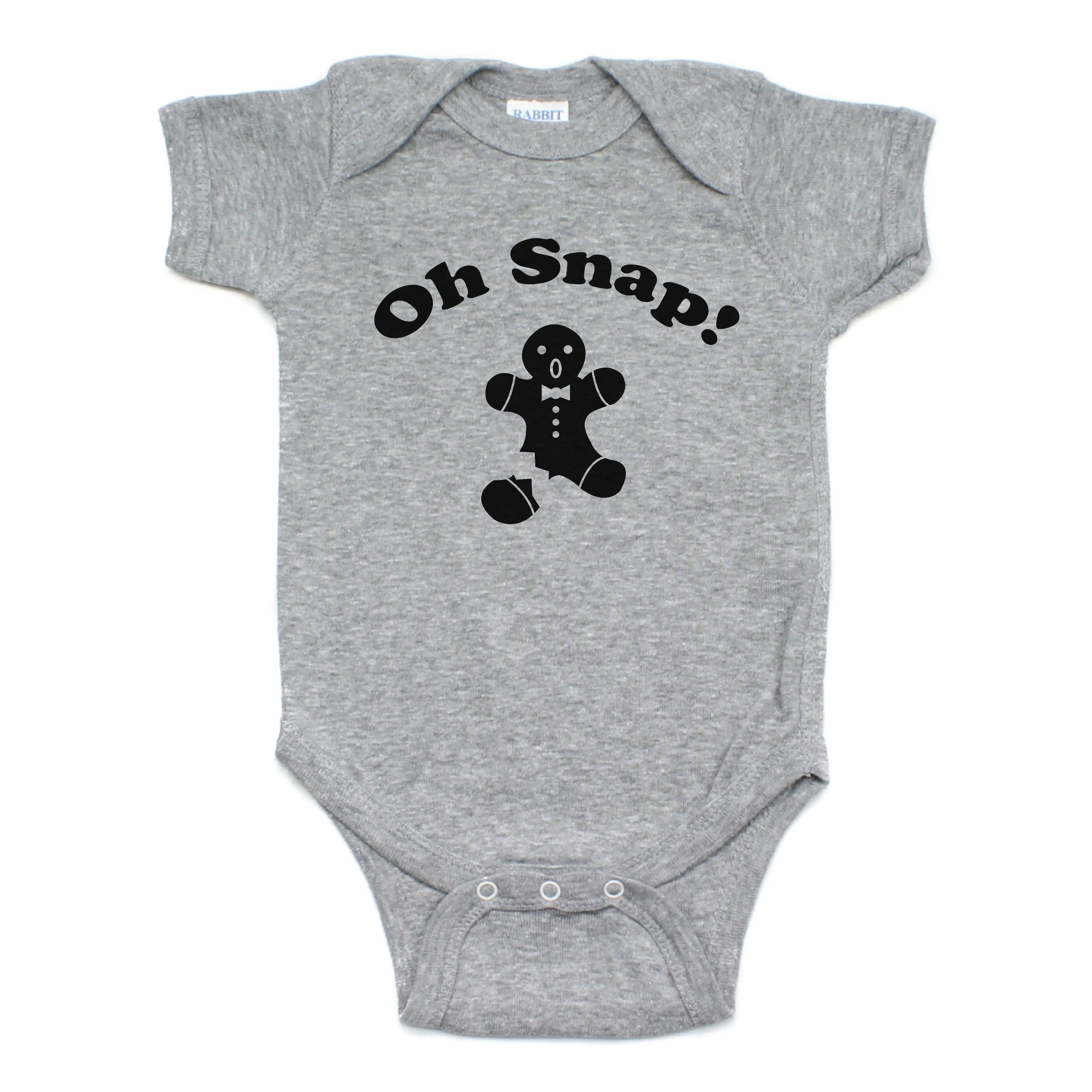 Oh Snap Gingerbread Man Short Sleeve Cotton Bodysuit