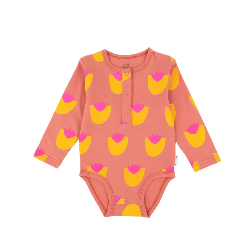Olive and The Captain LS Bodysuit - Budding Artist Citrus