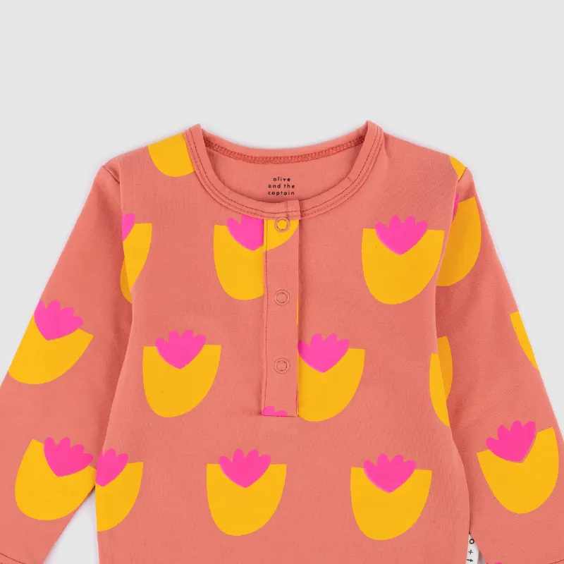 Olive and The Captain LS Bodysuit - Budding Artist Citrus