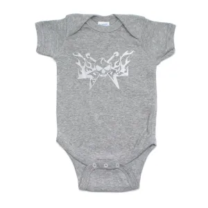 One Color Skull Guitar Hero Flames Short Sleeve Baby Infant Bodysuit