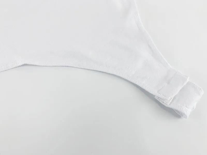 One-piece Stretch Cotton V-Neck Bodysuit