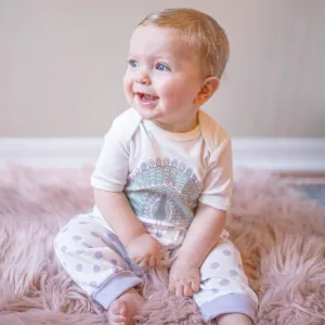 Organic Baby Graphic Bodysuit - Peacock
