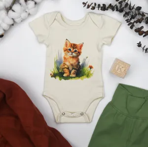 Organic Cotton Short Sleeve Baby Bodysuit, Maple