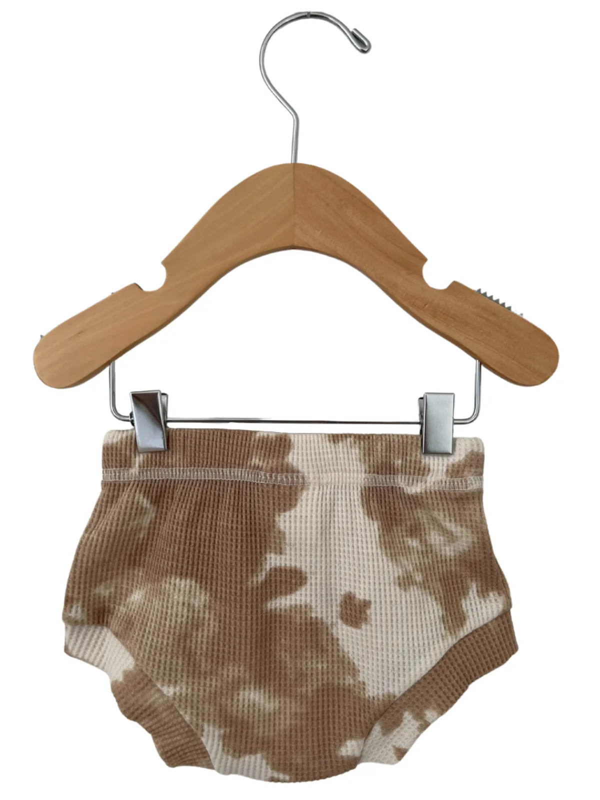 Organic Cotton Waffle Shorts, Almond Tie Dye
