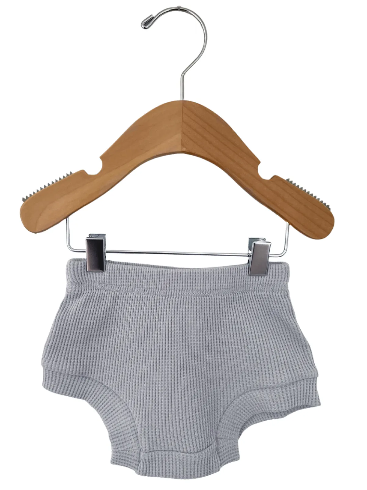 Organic Cotton Waffle Shorts, Silver