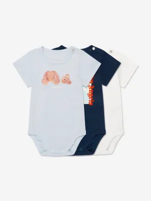 Palm Angels Baby Boys PA 3 Pack Bodysuit Set in Blue