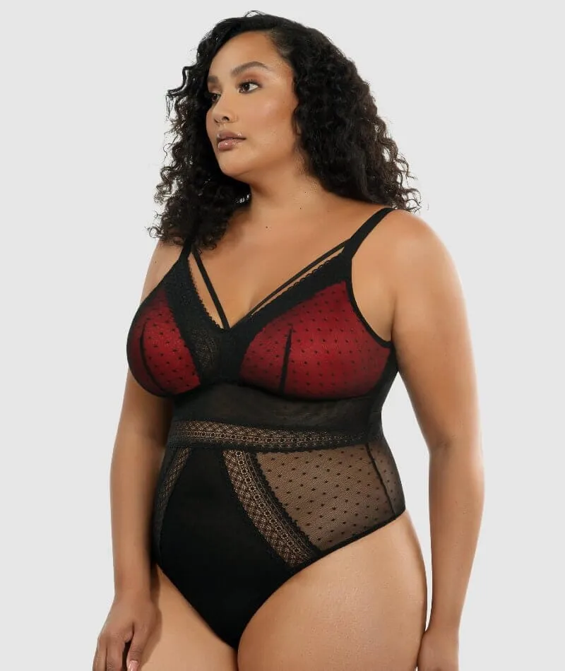 Parfait Mia Dot Plus Bodysuit - Black