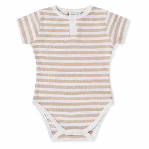 Pebble Stripe | Organic Short Sleeve Bodysuit