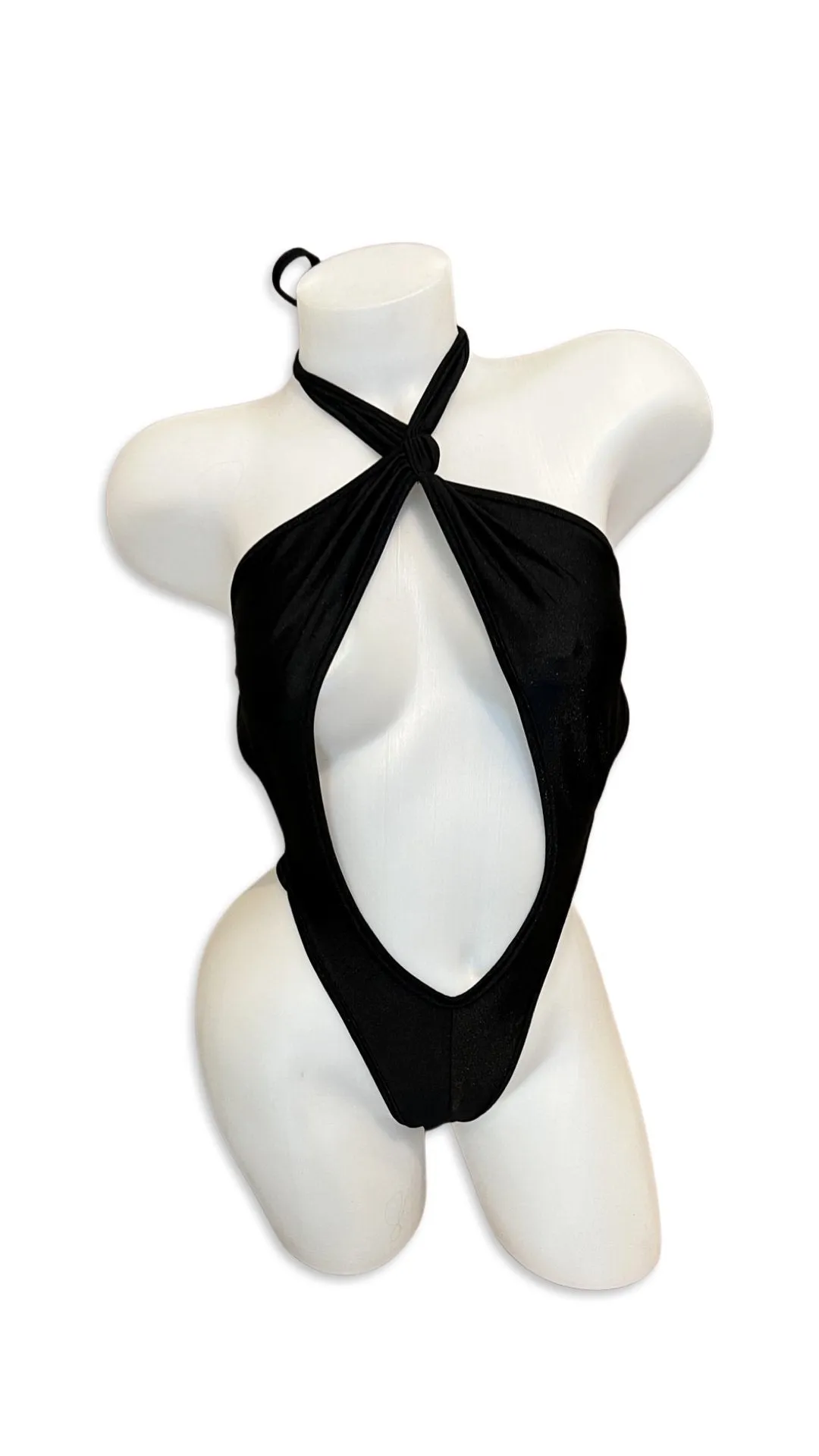 Peephole Bodysuit Black