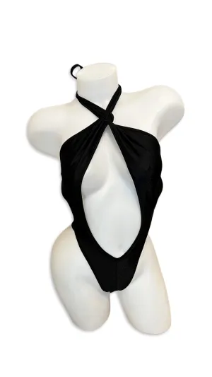 Peephole Bodysuit Black
