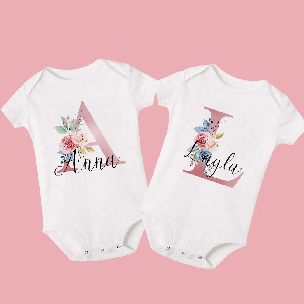 Personalized Baby Girls White Bodysuit New