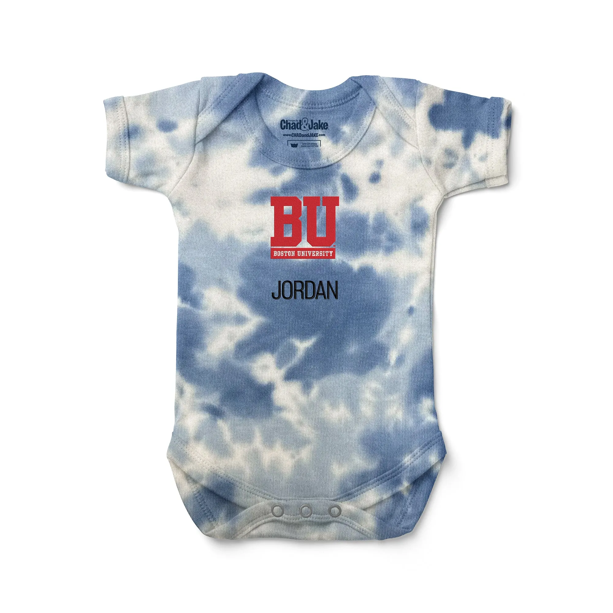 Personalized Boston University Terriers Tie Dye Bodysuit