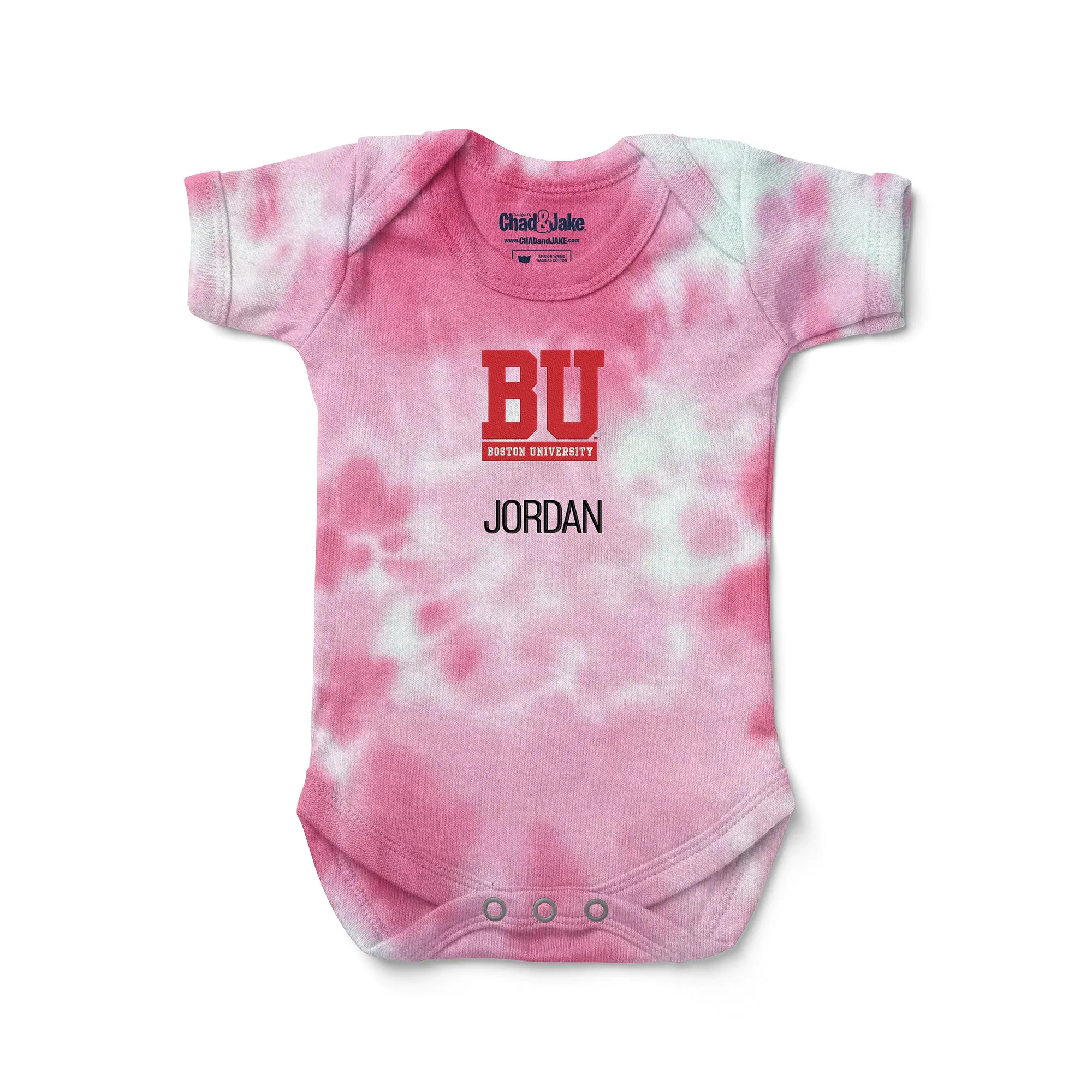 Personalized Boston University Terriers Tie Dye Bodysuit