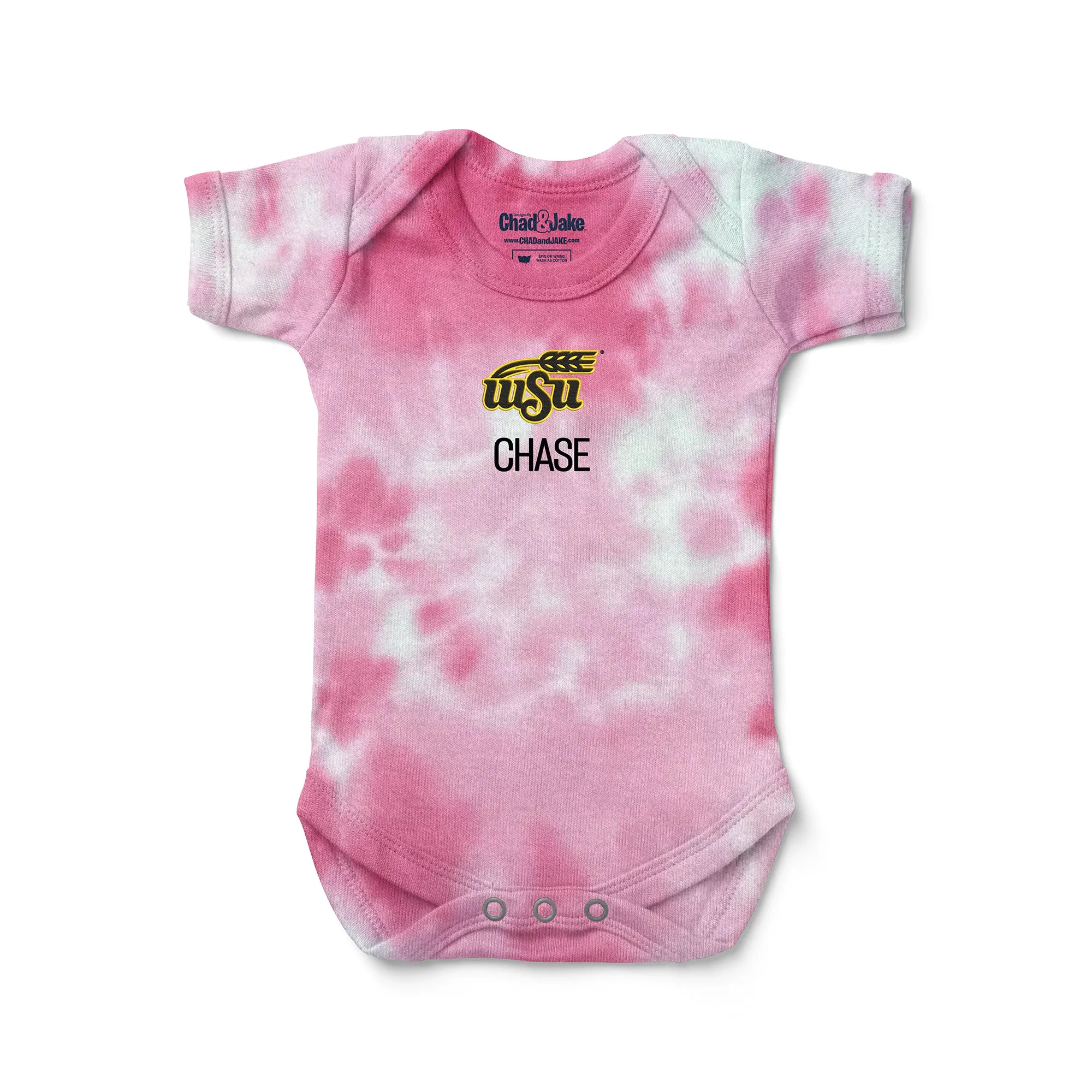 Personalized Wichita State Shockers Wheat Tie Dye Bodysuit