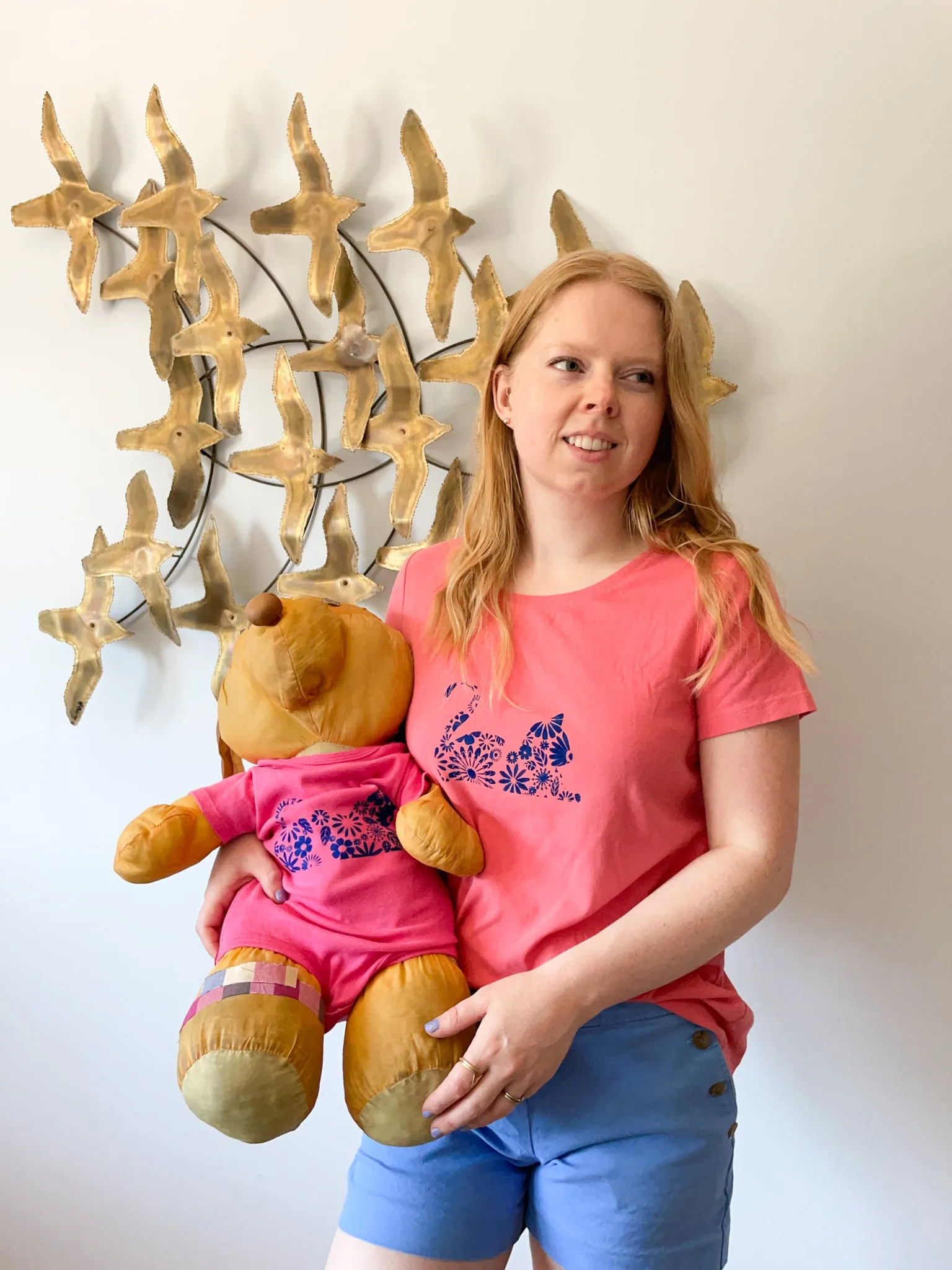 Pink Kitty Upcycled Short Sleeve Baby Bodysuit (Mommy & Me Option) - Size 12 Months