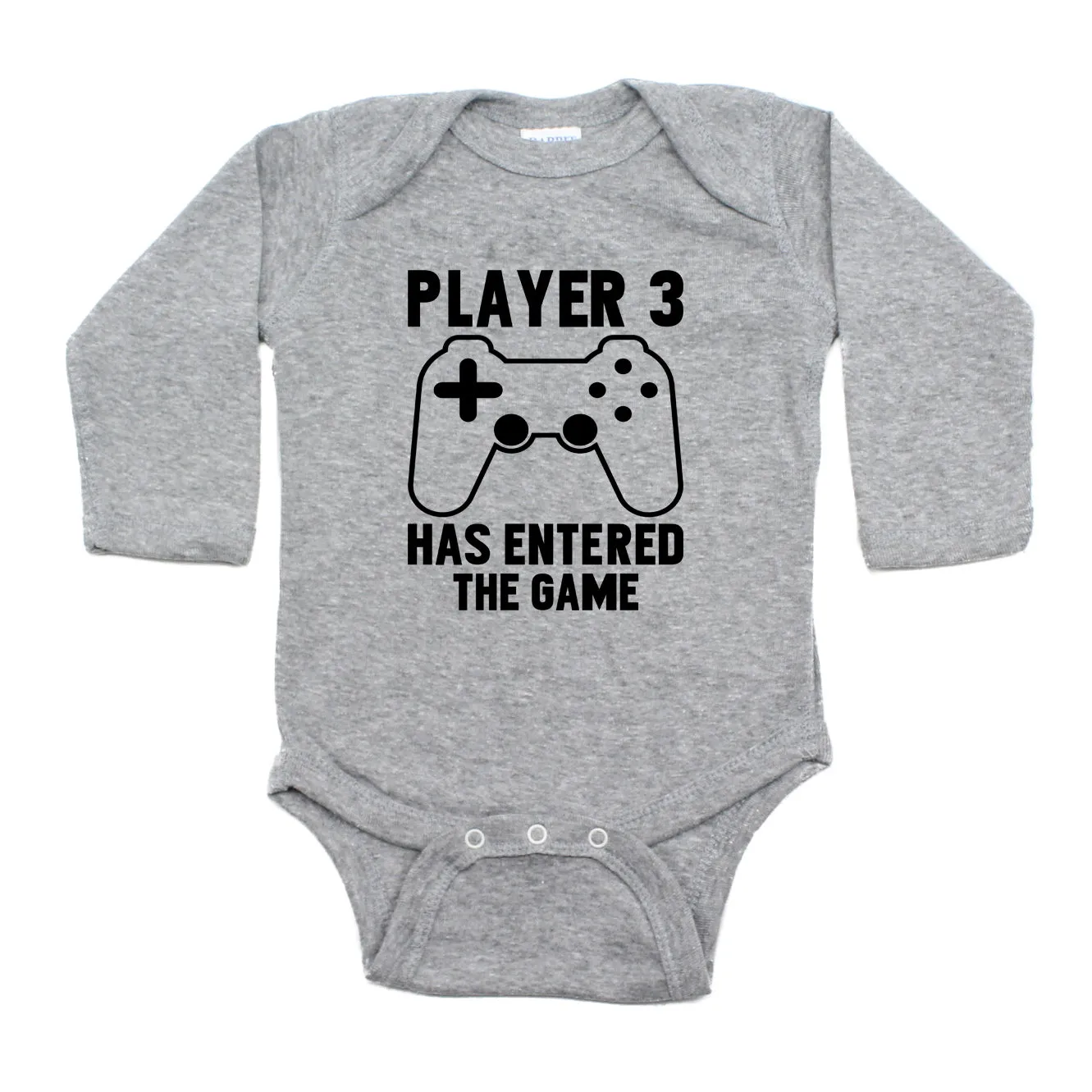 Player #3 Has Entered The Game Long Sleeve Cotton One Piece Baby Bodysuit
