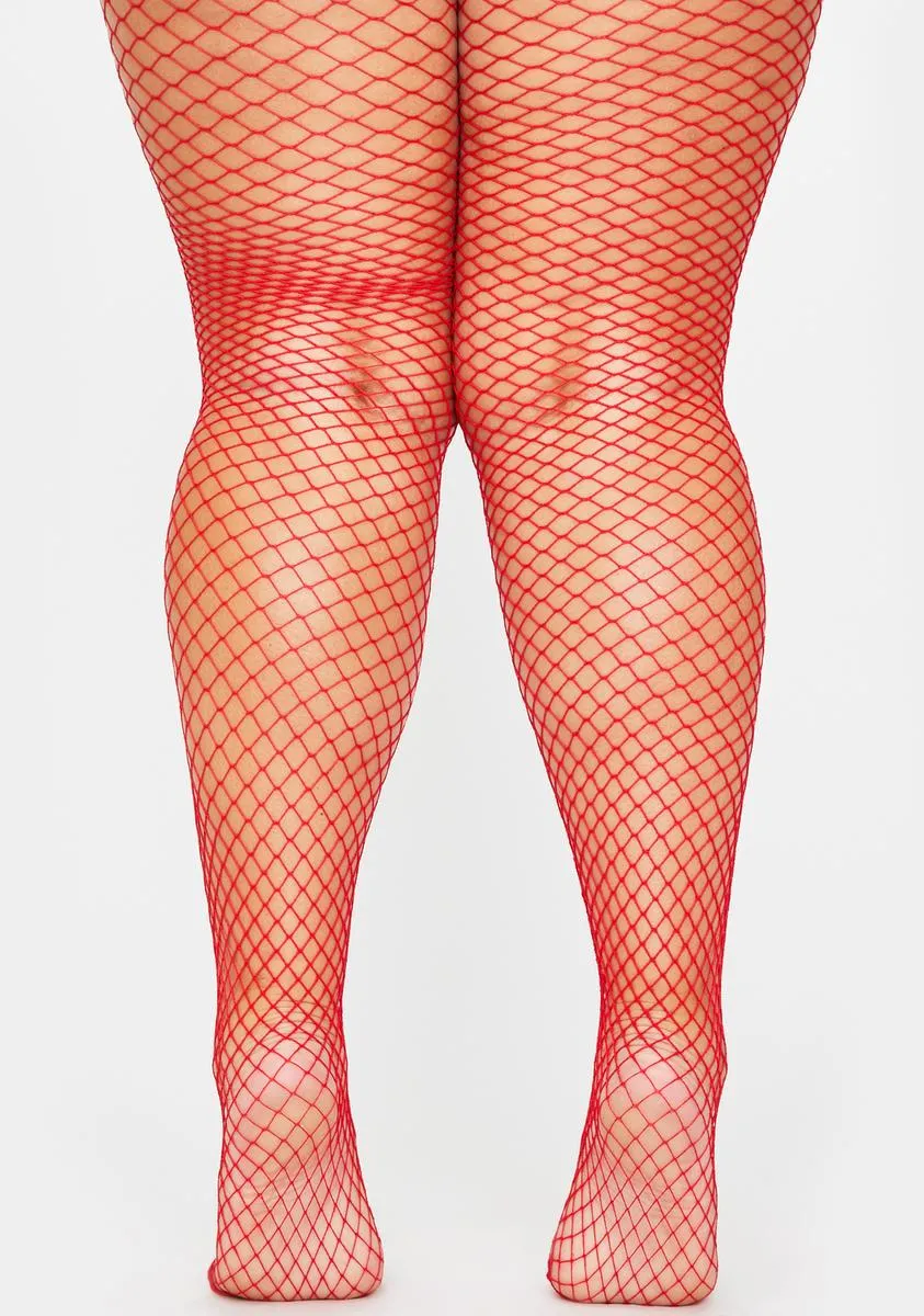 Plus Fire Bold Move Fishnet Tights