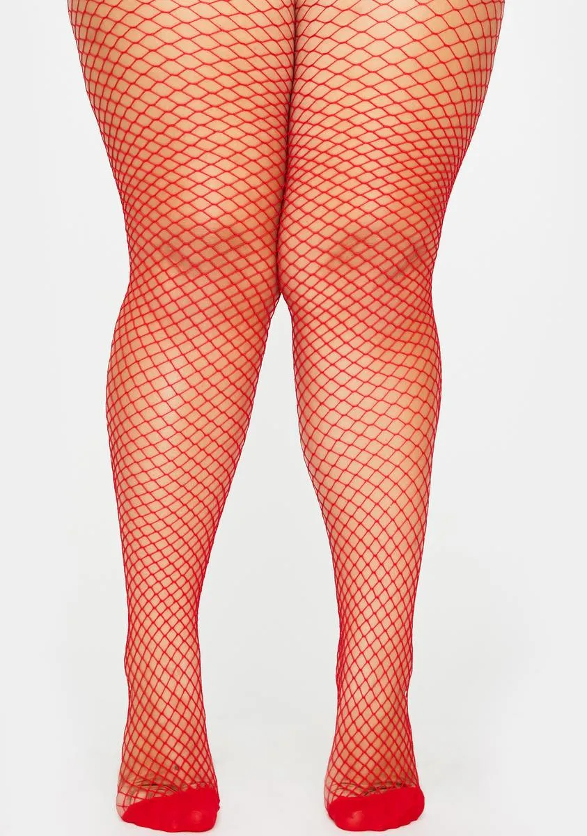 Plus Fire Bold Move Fishnet Tights