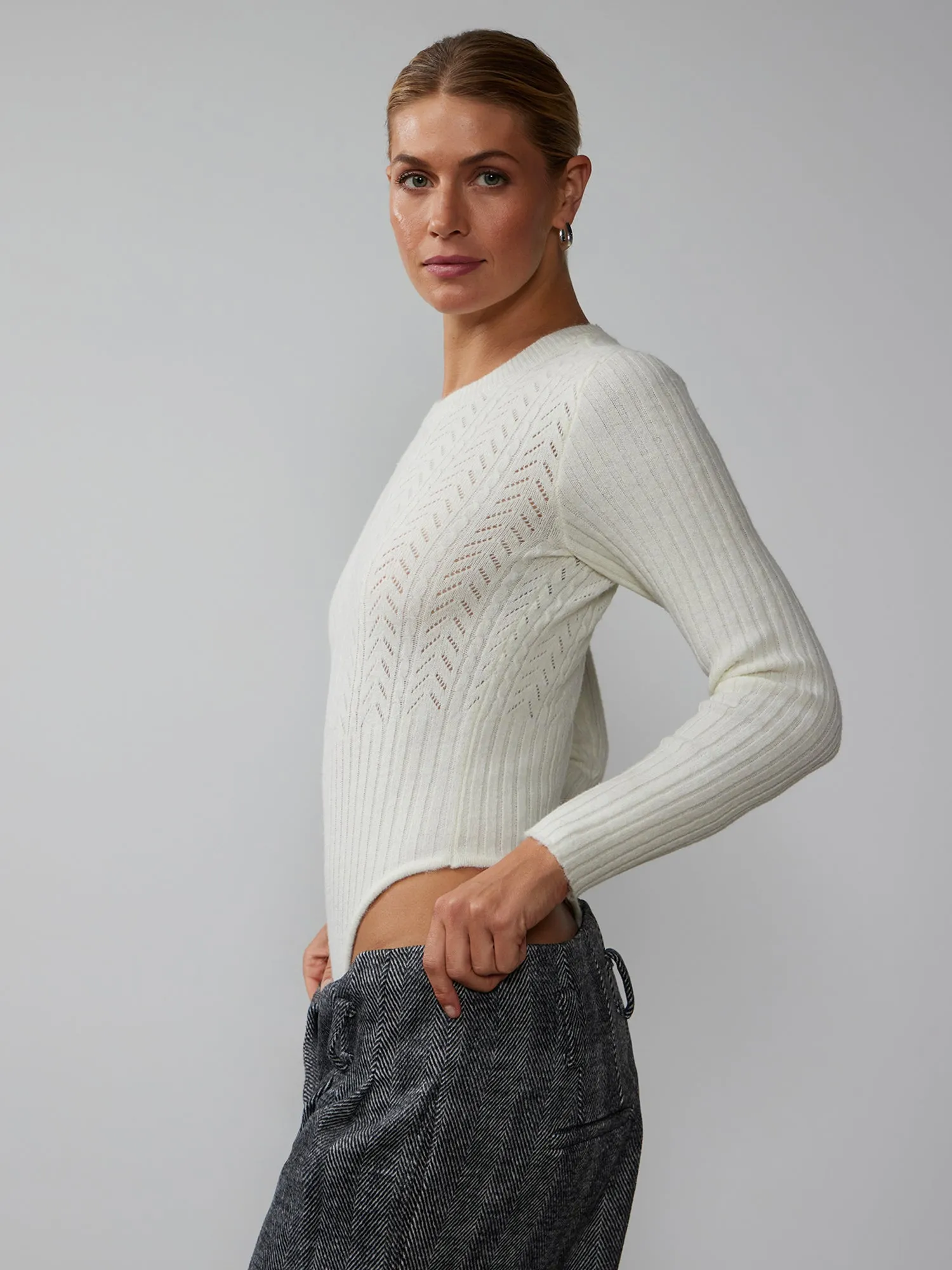 Pointelle Crew Neck Bodysuit