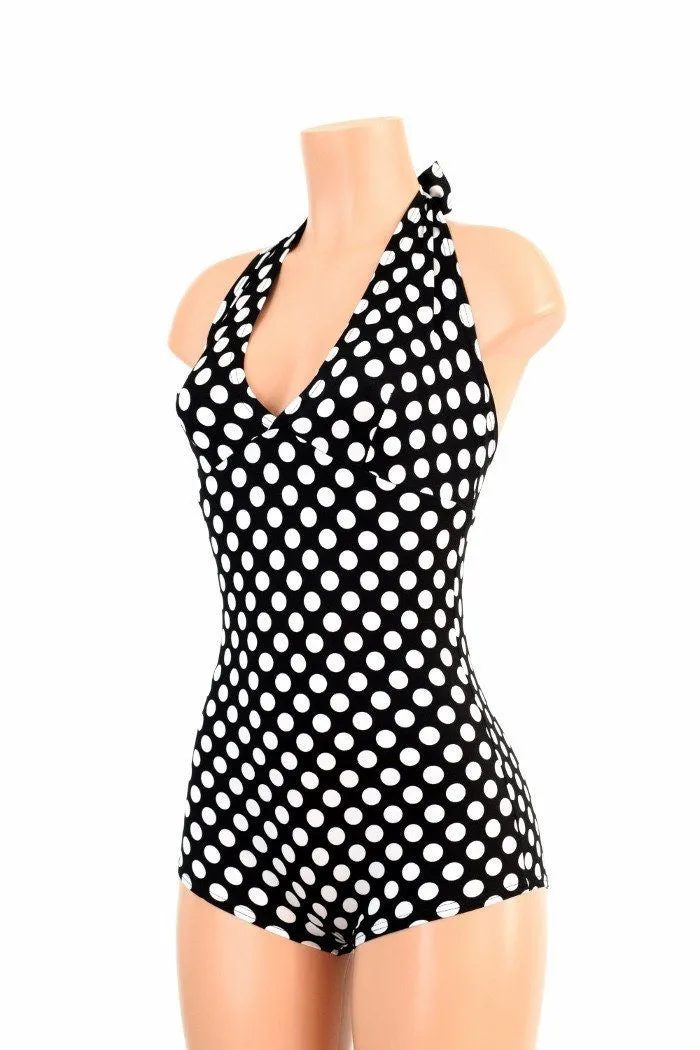 Polka Dot "Monroe" Halter Romper