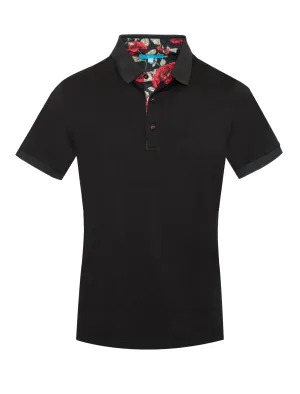 Polo stretch Cotton in Black