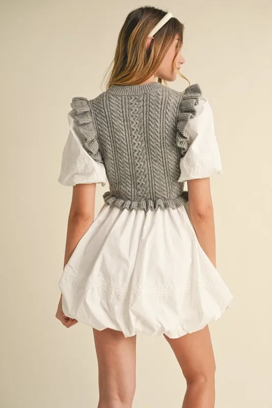 Poplin Knit Sweater Dress
