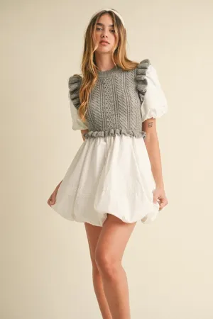 Poplin Knit Sweater Dress