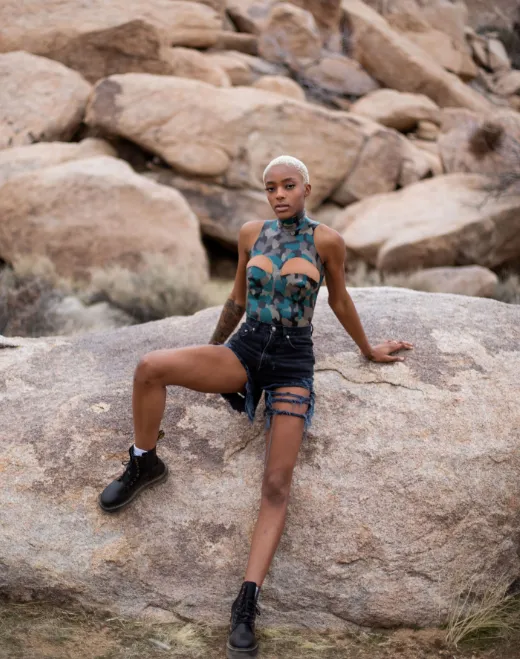 Print Divide Bodysuit