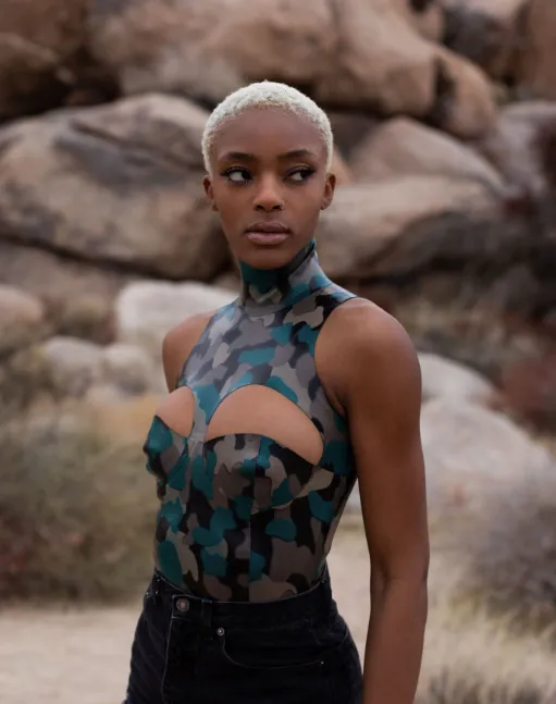 Print Divide Bodysuit