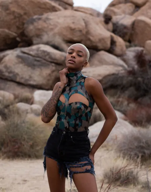 Print Divide Bodysuit