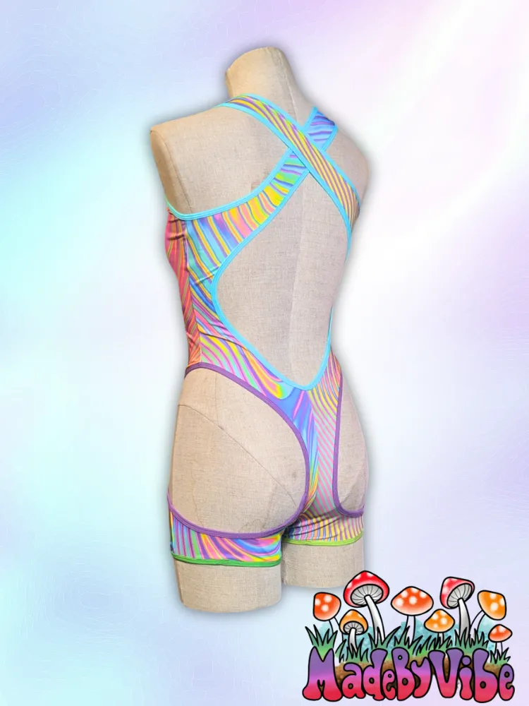 Prismatic Cut Out Romper Bodysuit - Made to Order