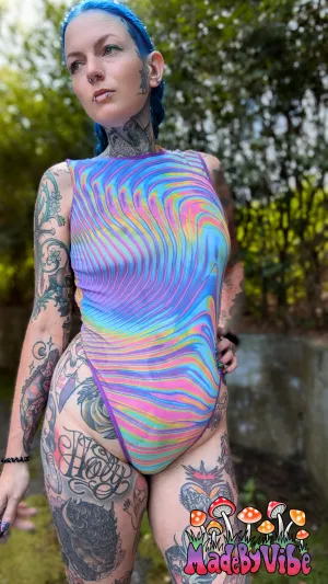Prismatic Mesh Bodysuit - Ready to Ship