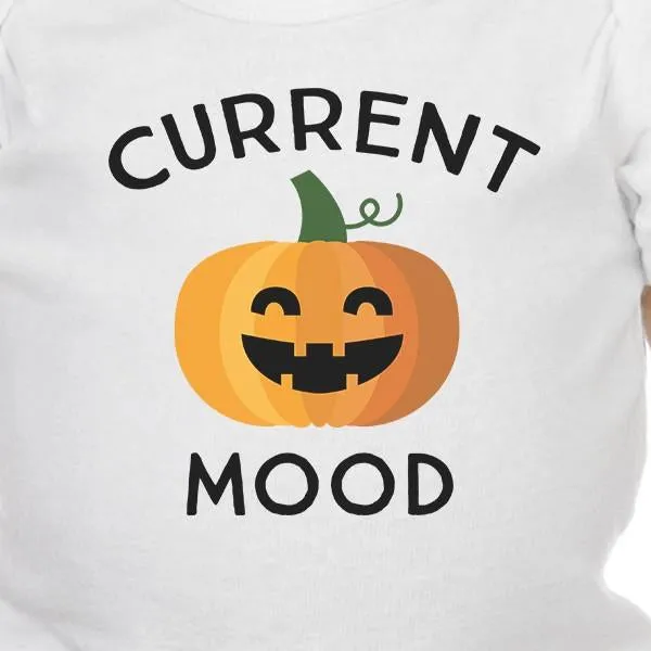 Pumpkin Current Mood Baby White Bodysuit