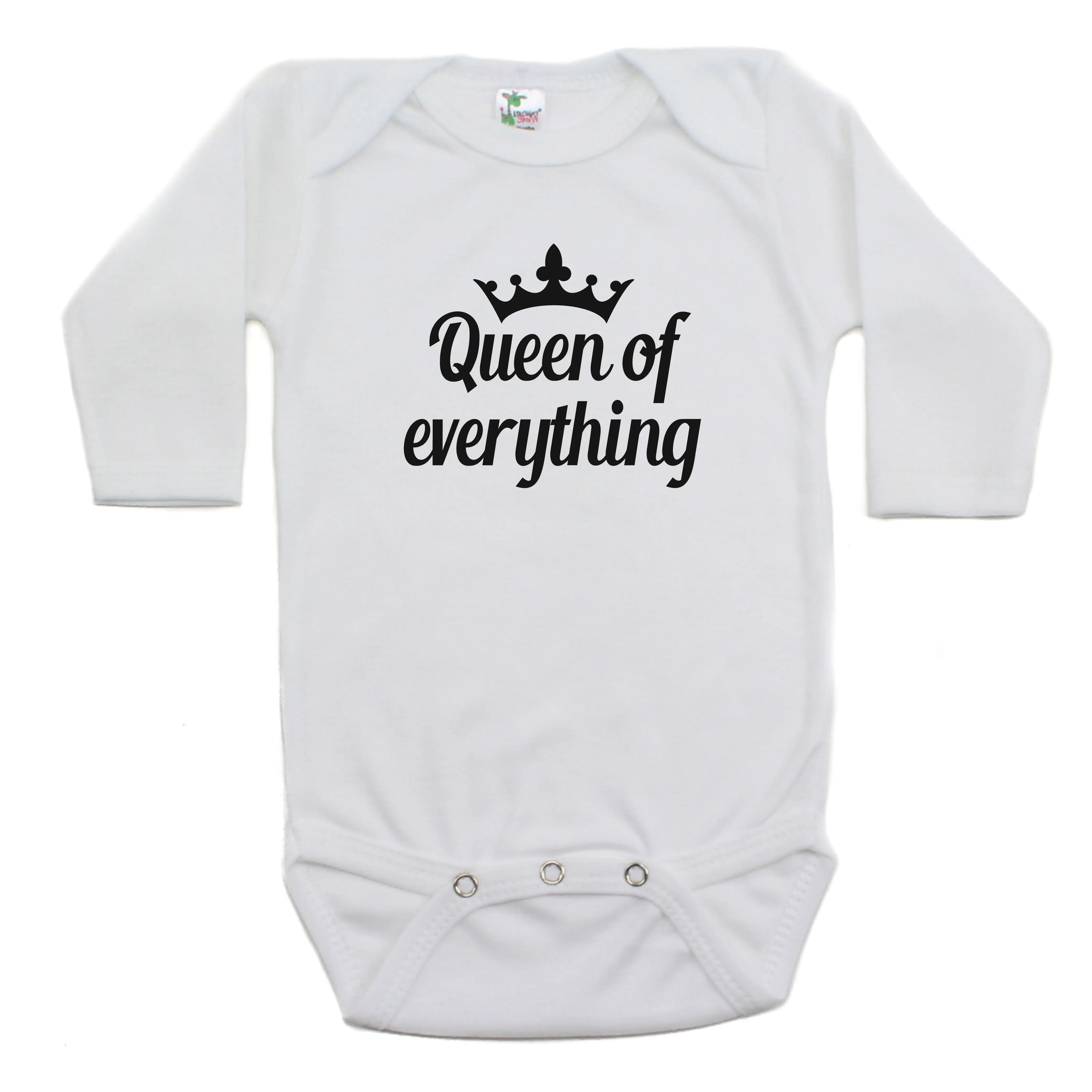Queen of Everything Long Sleeve 100% Cotton Bodysuit