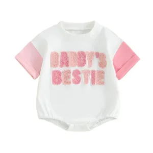 "Daddy's Bestie" Embroidered Baby Bodysuit