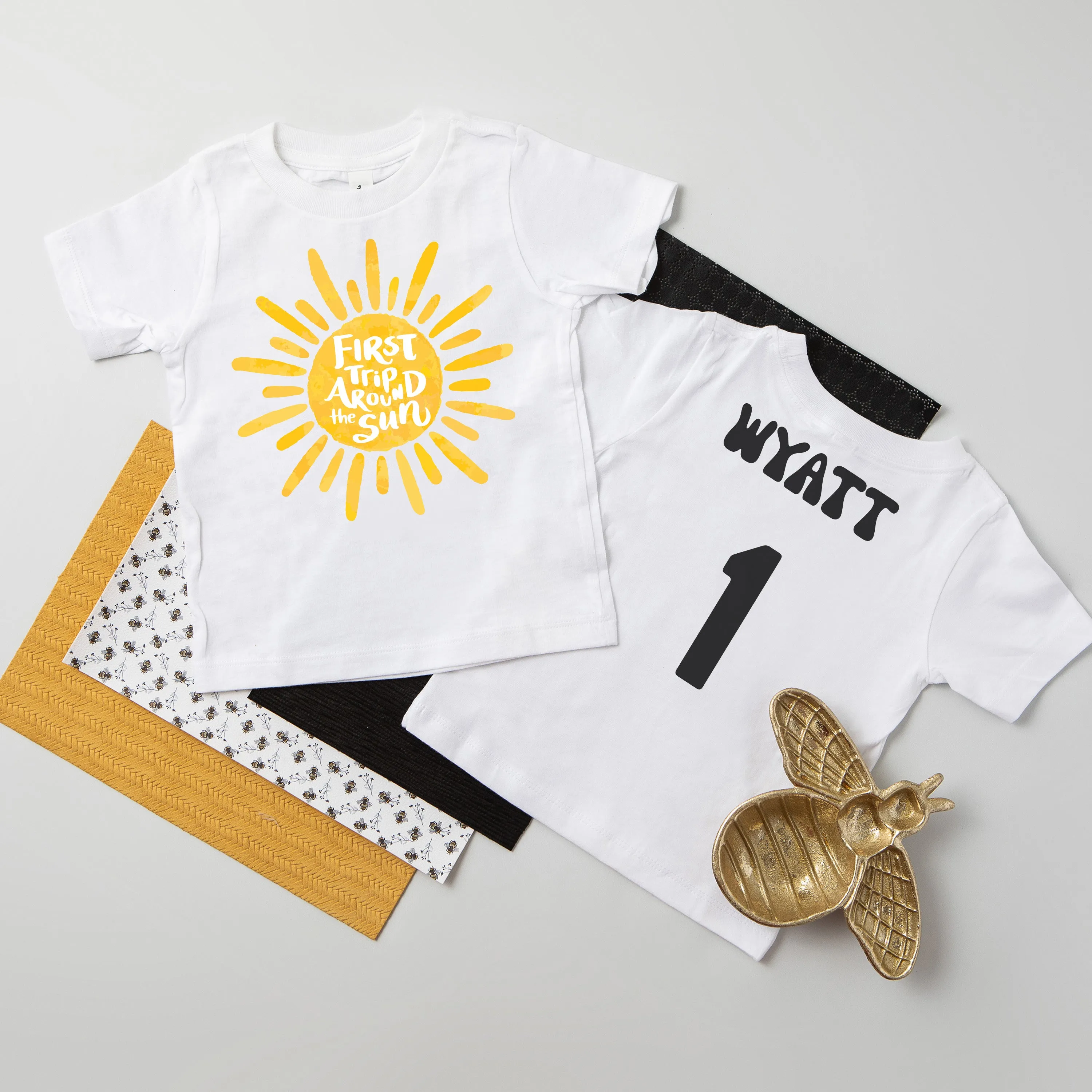 "First Trip Around the Sun" Personalized 1st Birthday Outfit T-shirt/Bodysuit